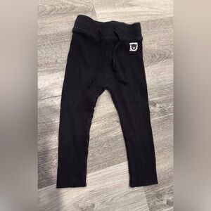 Huxbaby Black Ribbed Kids Leggings